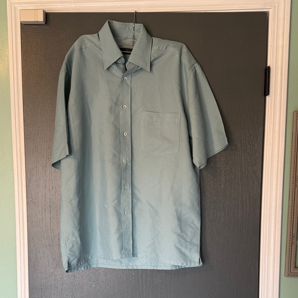 Bugatchi Light Blue Short Sleeve Button-Down Shirt